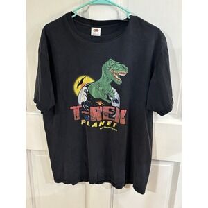 T-Rex Planet Old Tshirt Large Black